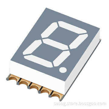 0.39-inch Single SMD LED Digit Display, Yellow Green, 570nm, Common Anode